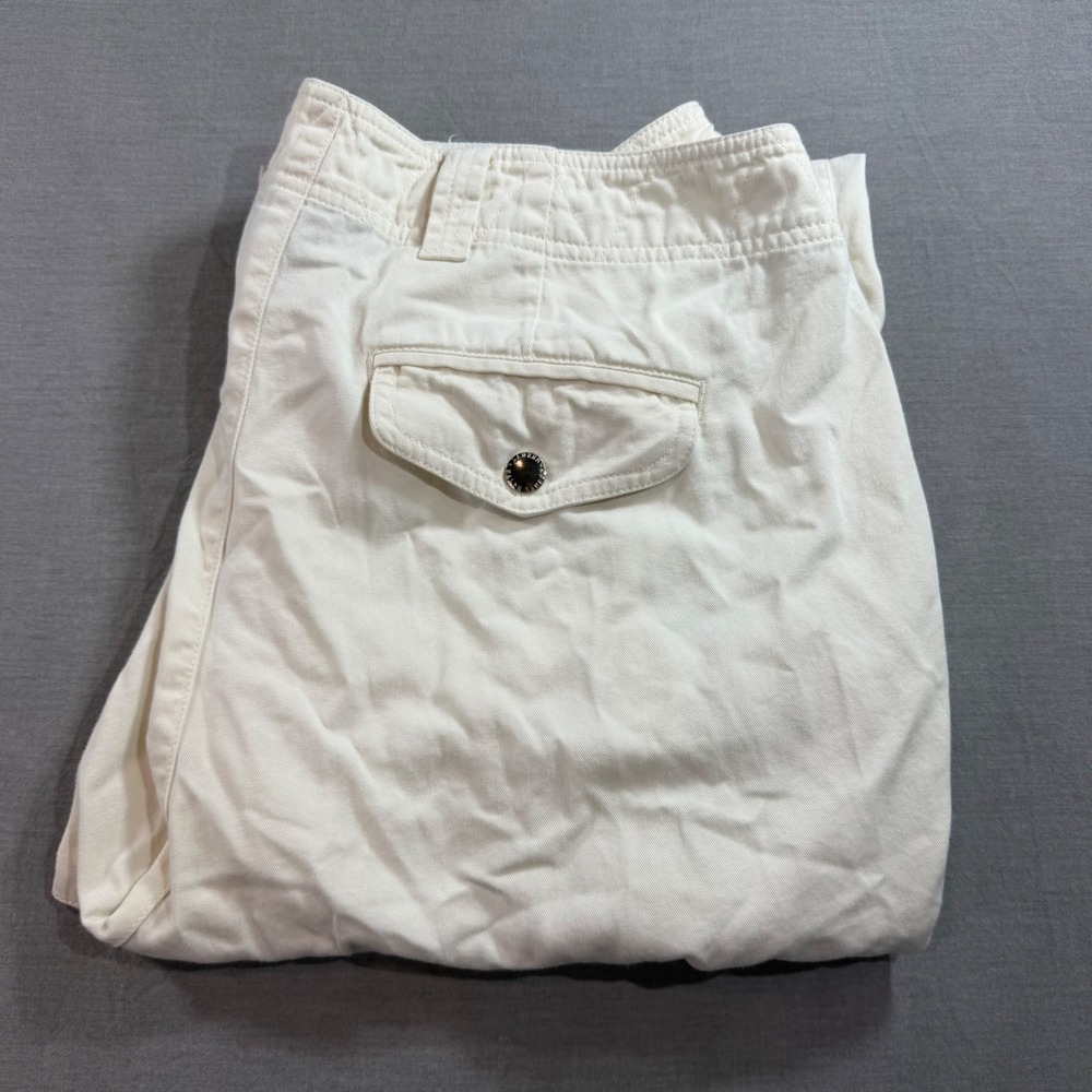 Lauren Ralph Lauren Cargo Pants Womens 14W White Excellent Wide Leg Utility - Picture 1 of 8